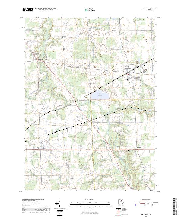 New London, OH — USGS 7.5-minute topo (2023)