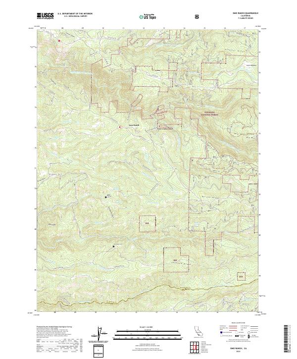Omo Ranch, CA — USGS 7.5-minute topo (2021)