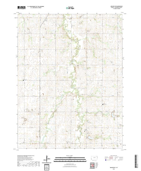 Abilene SW, KS — USGS 7.5-minute topo (2022)