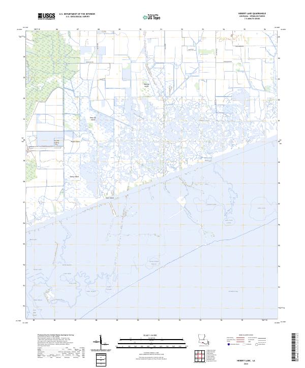 Hebert Lake, LA — USGS 7.5-minute topo (2024)