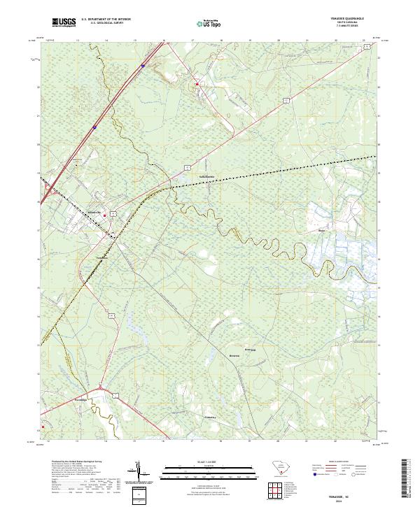 Yemassee, SC — USGS 7.5-minute topo (2024)