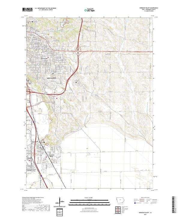 Sergeant Bluff, IA — USGS 7.5-minute topo (2022)