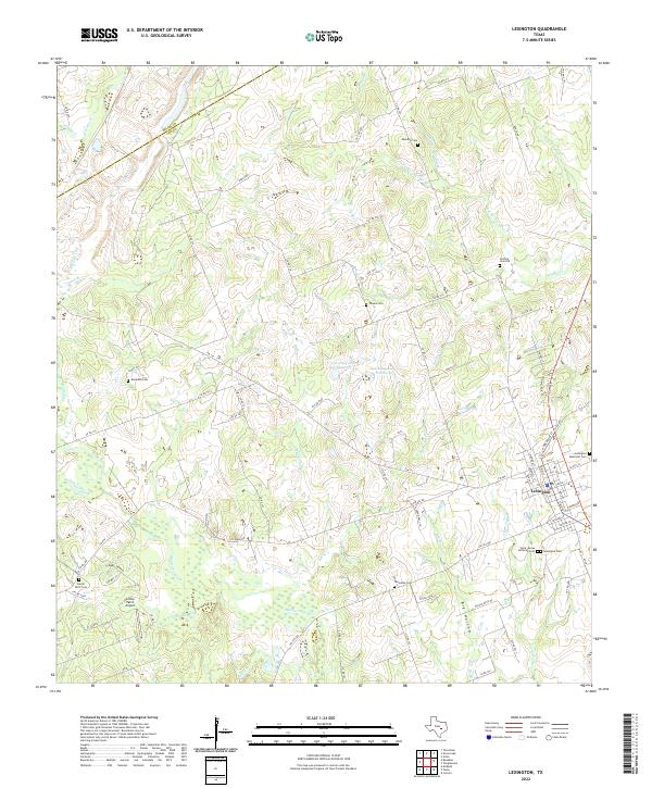 Lexington, TX — USGS 7.5-minute topo (2022)