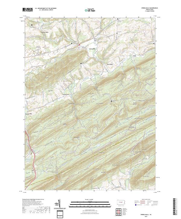 Spring Mills, PA — USGS 7.5-minute topo (2023)