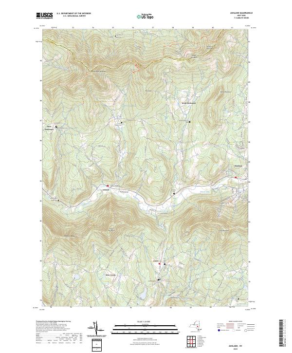 Ashland, NY — USGS 7.5-minute topo (2023)