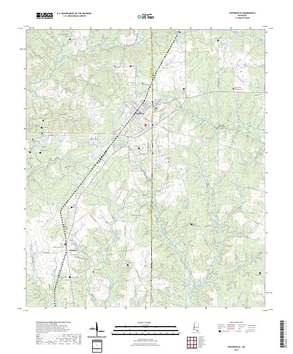 Centreville, MS — USGS 7.5-minute topo (2024)