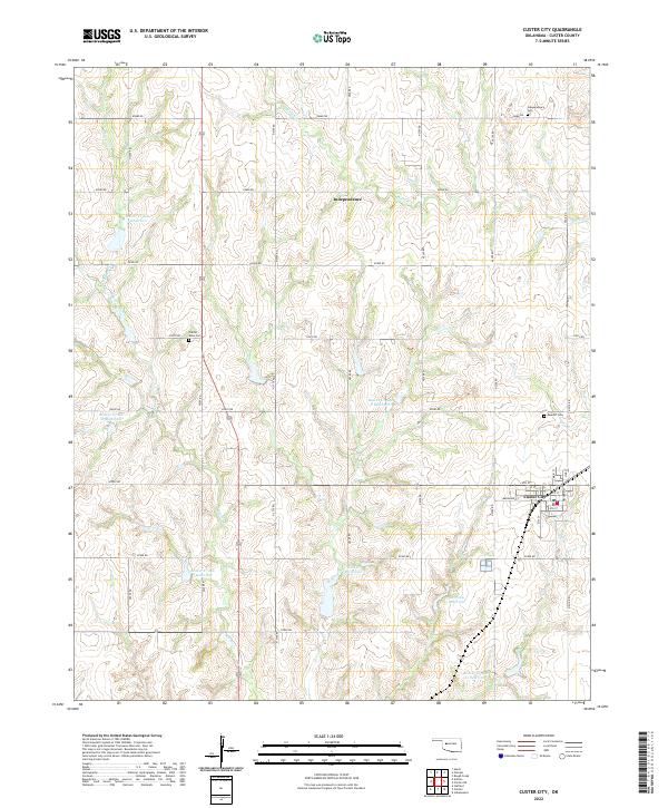 Custer City, OK — USGS 7.5-minute topo (2022)
