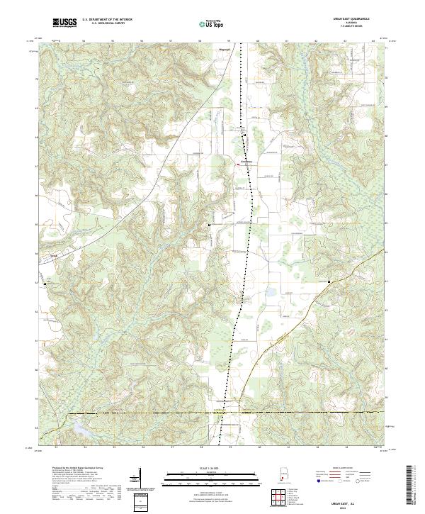 Uriah East, AL — USGS 7.5-minute topo (2024)
