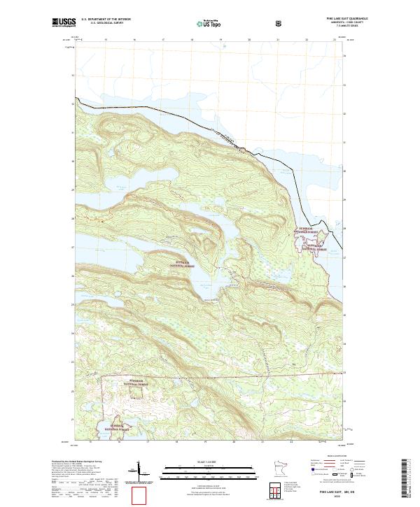 Pine Lake East, MN-ON — USGS 7.5-minute topo (2022)