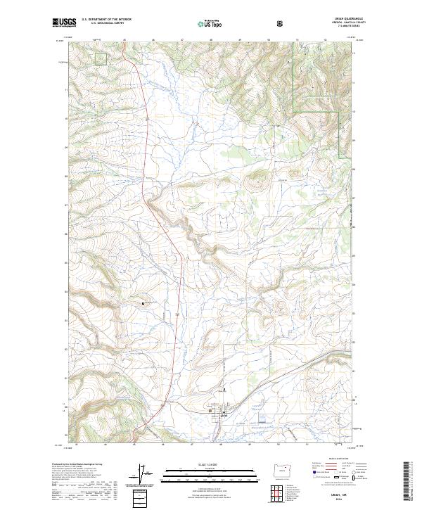 Ukiah, OR — USGS 7.5-minute topo (2024)