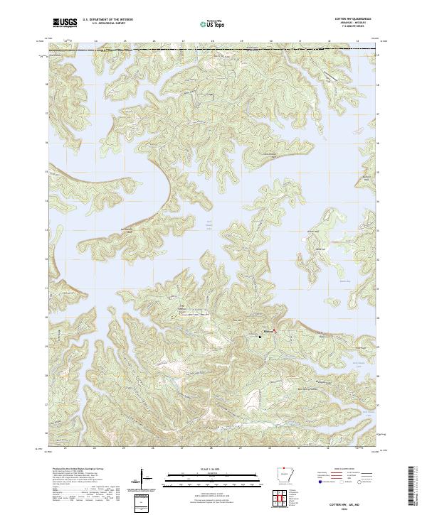 Cotter NW, AR-MO — USGS 7.5-minute topo (2024)