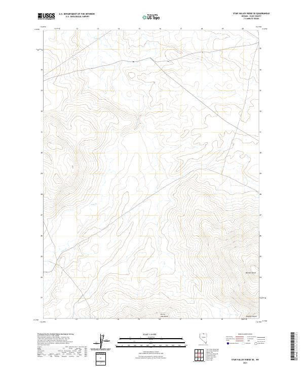 Star Valley Ridge SE, NV — USGS 7.5-minute topo (2021)