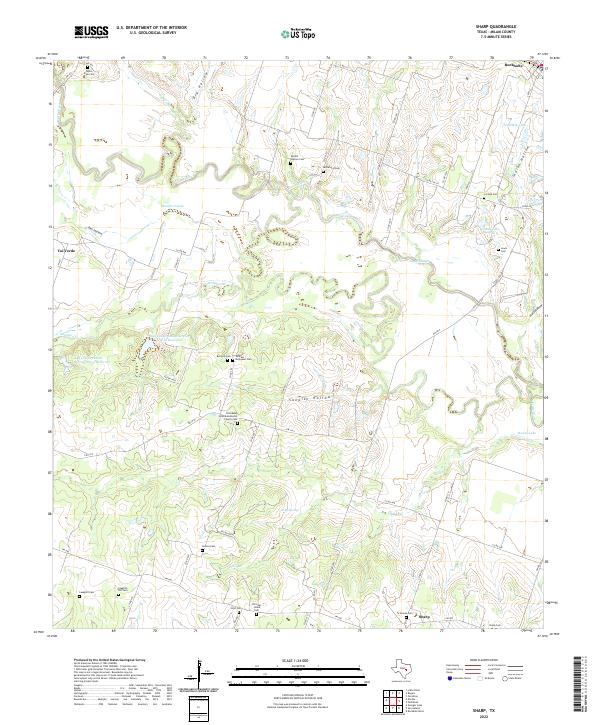 Sharp, TX — USGS 7.5-minute topo (2022)