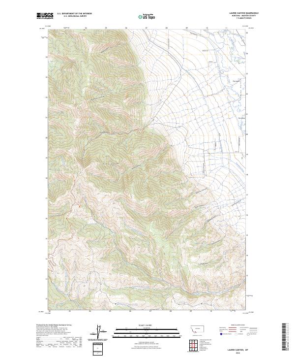 Laurin Canyon, MT — USGS 7.5-minute topo (2024)