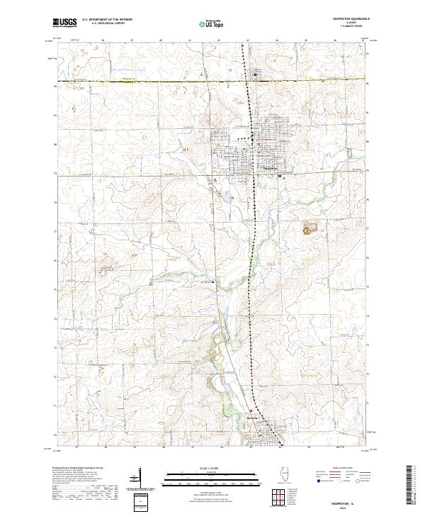 Hoopeston, IL — USGS 7.5-minute topo (2024)