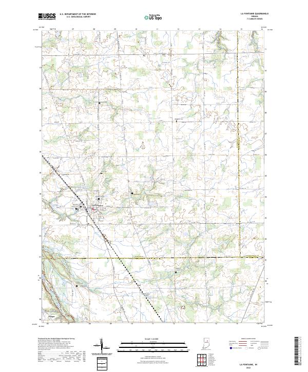 La Fontaine, IN — USGS 7.5-minute topo (2022)