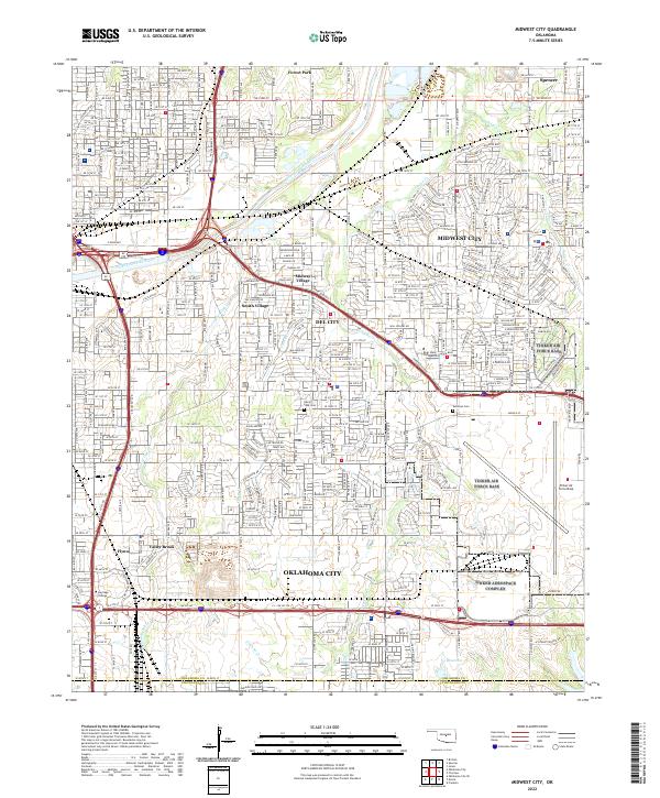 Midwest City, OK — USGS 7.5-minute topo (2022)