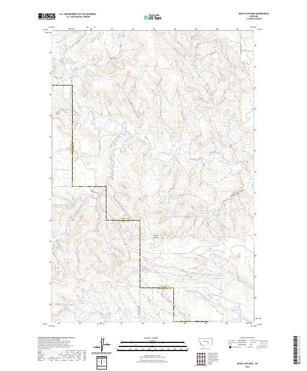 Devils Kitchen, MT — USGS 7.5-minute topo (2024)