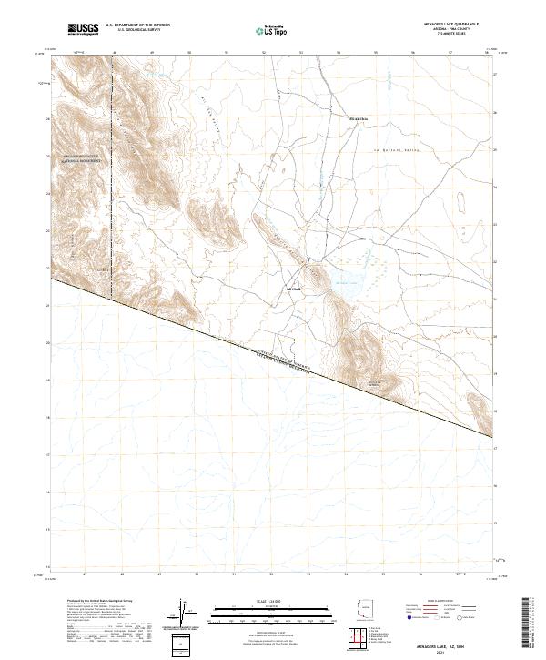 Menagers Lake, AZ,SON, US — USGS 7.5-minute topo (2021)