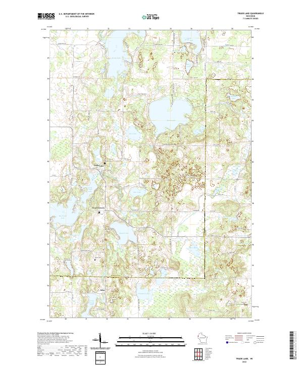 Trade Lake, WI — USGS 7.5-minute topo (2022)