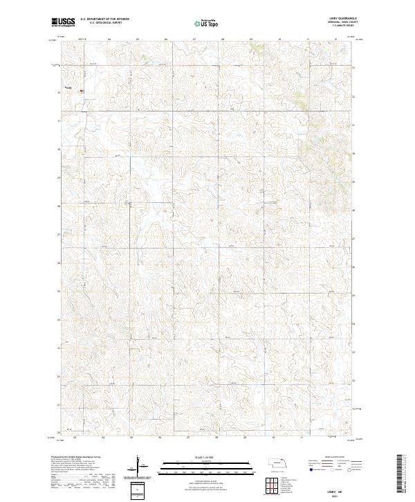 Lindy, NE — USGS 7.5-minute topo (2021)