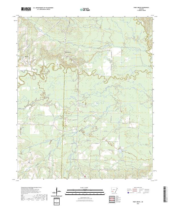 Piney Grove, AR — USGS 7.5-minute topo (2024)
