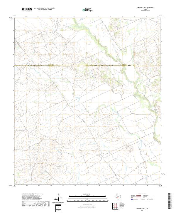Batesville Hill, TX — USGS 7.5-minute topo (2022)
