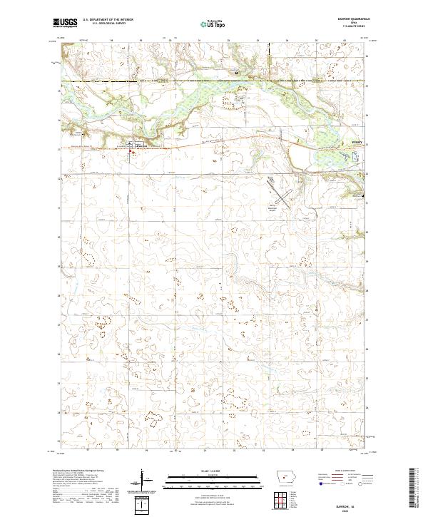 Dawson, IA — USGS 7.5-minute topo (2022)