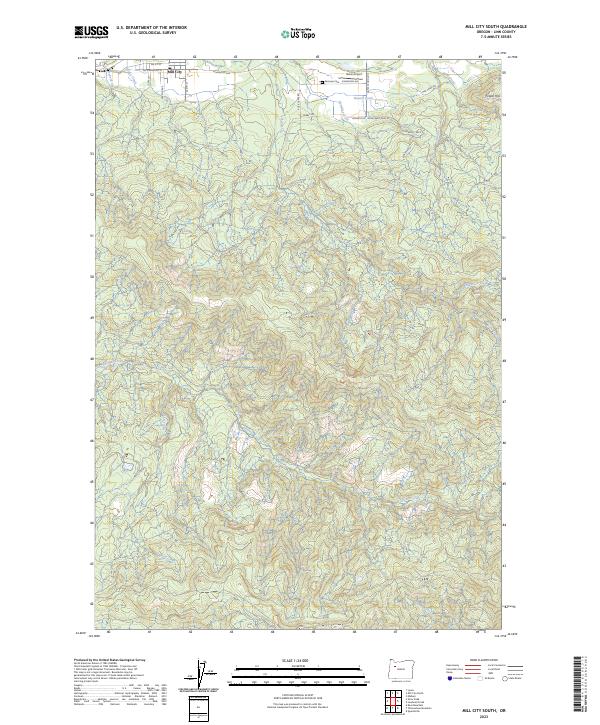 Mill City South, OR — USGS 7.5-minute topo (2023)