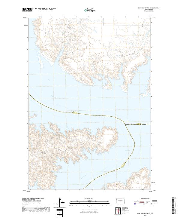 Iron Post Buttes SE, SD — USGS 7.5-minute topo (2021)