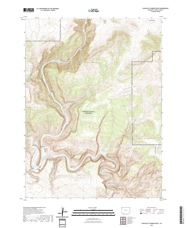 Canyon of Lodore South, CO — USGS 7.5-minute topo (2022)