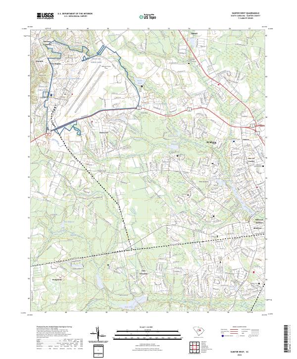 Sumter West, SC — USGS 7.5-minute topo (2024)