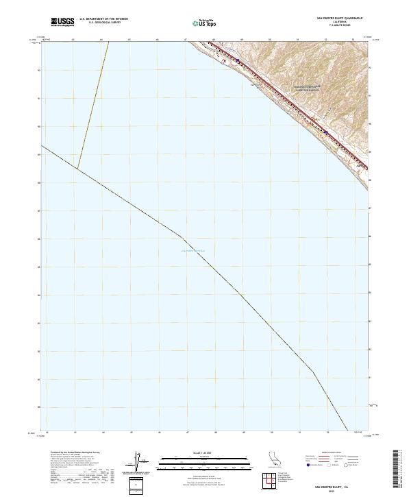 San Onofre Bluff, CA — USGS 7.5-minute topo (2022)