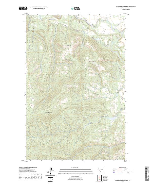 Chamberlain Mountain, MT — USGS 7.5-minute topo (2024)