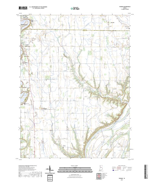 Yeoman, IN — USGS 7.5-minute topo (2023)