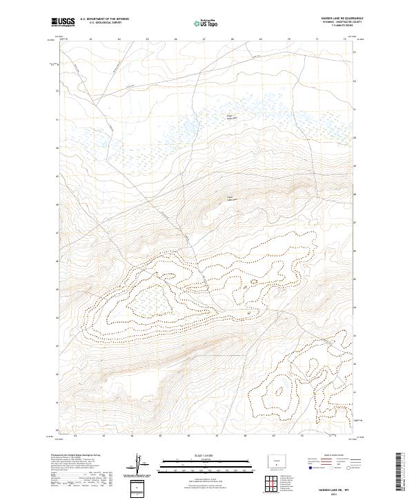 Hansen Lake NE, WY — USGS 7.5-minute topo (2021)