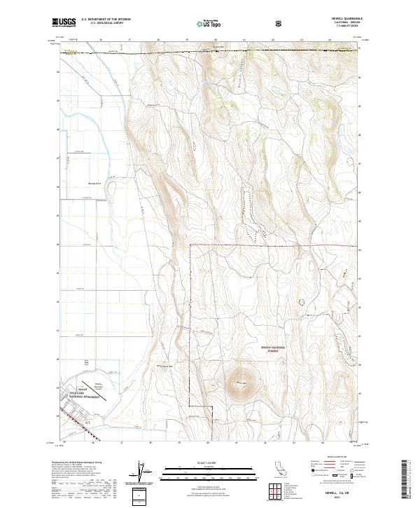 Newell, CA-OR — USGS 7.5-minute topo (2021)