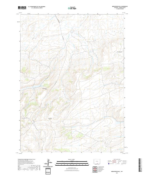 Middlewood Hill, WY — USGS 7.5-minute topo (2021)