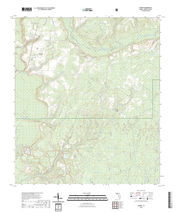 Woods, FL — USGS 7.5-minute topo (2024)