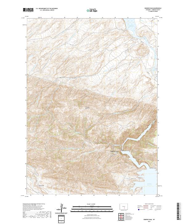 Seminoe Dam, WY — USGS 7.5-minute topo (2021)