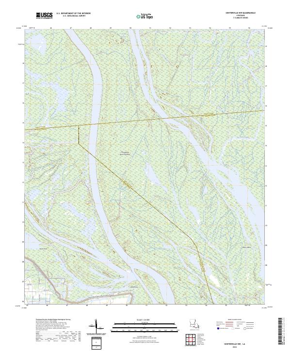 Centerville NW, LA — USGS 7.5-minute topo (2024)