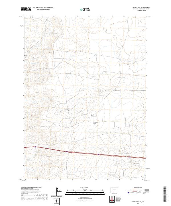 Bitter Creek NE, WY — USGS 7.5-minute topo (2021)