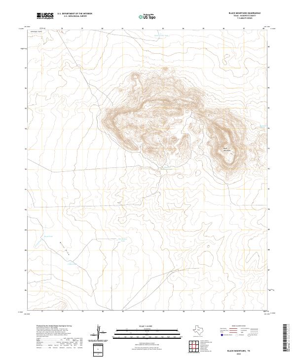 Black Mountains, TX — USGS 7.5-minute topo (2022)