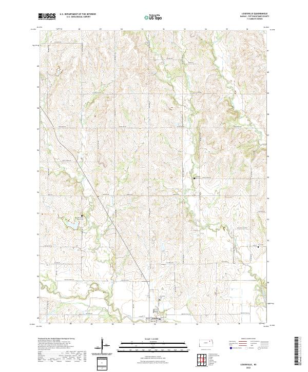 Louisville, KS — USGS 7.5-minute topo (2022)