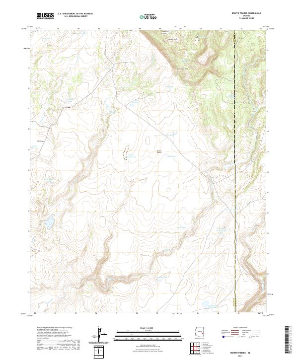 Bonito Prairie, AZ — USGS 7.5-minute topo (2021)