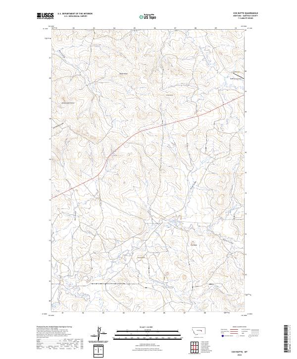 Cox Butte, MT — USGS 7.5-minute topo (2024)