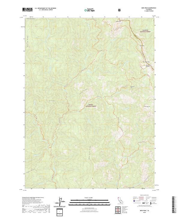 Dees Peak, CA — USGS 7.5-minute topo (2022)
