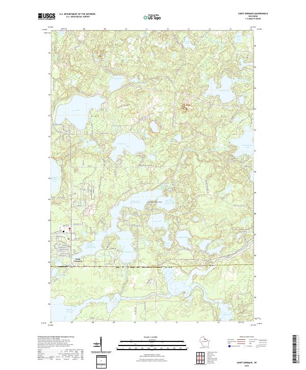 Saint Germain, WI — USGS 7.5-minute topo (2022)