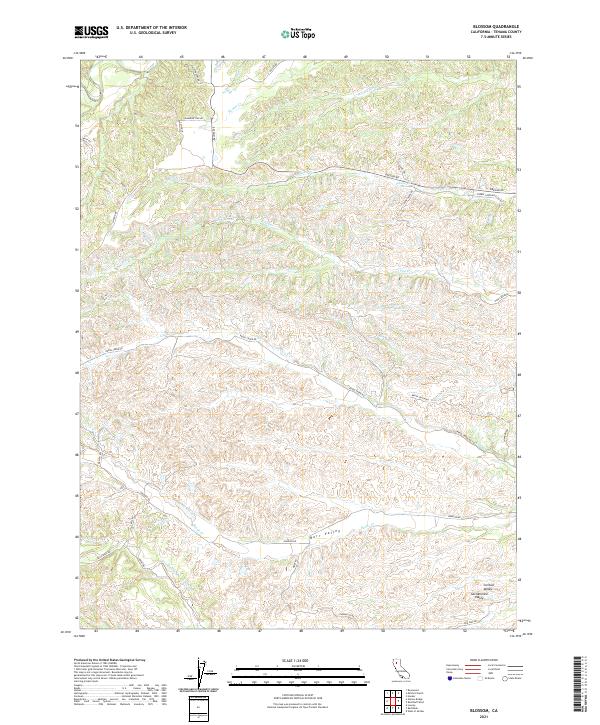 Blossom, CA — USGS 7.5-minute topo (2021)