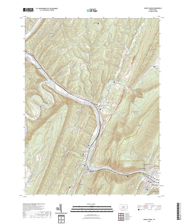Mount Union, PA — USGS 7.5-minute topo (2023)